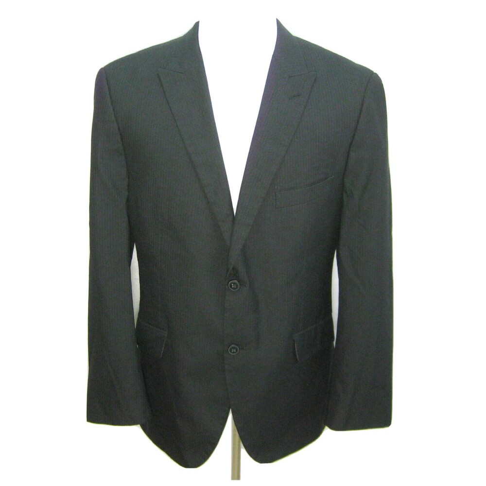 J. FERRAR Mens (Size 42R) Black 2 Button Sport Coat Blazer Suit Jacket 5 Pockets